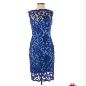 Tadashi Shoji Blue Floral Sleeveless Cocktail Dress - Size 2